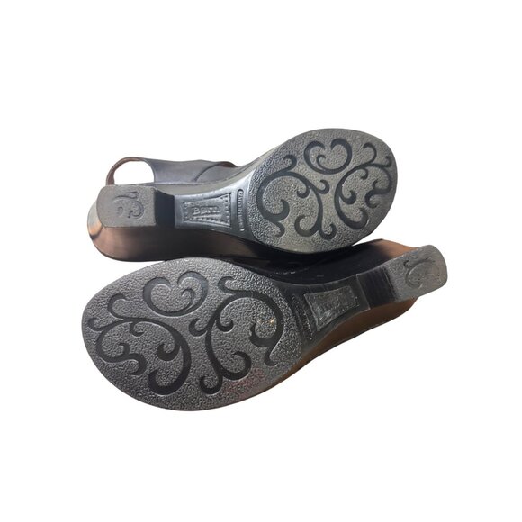 Born Women's Black Leather Heeled Sandals Size 8 - Picture 9 of 11